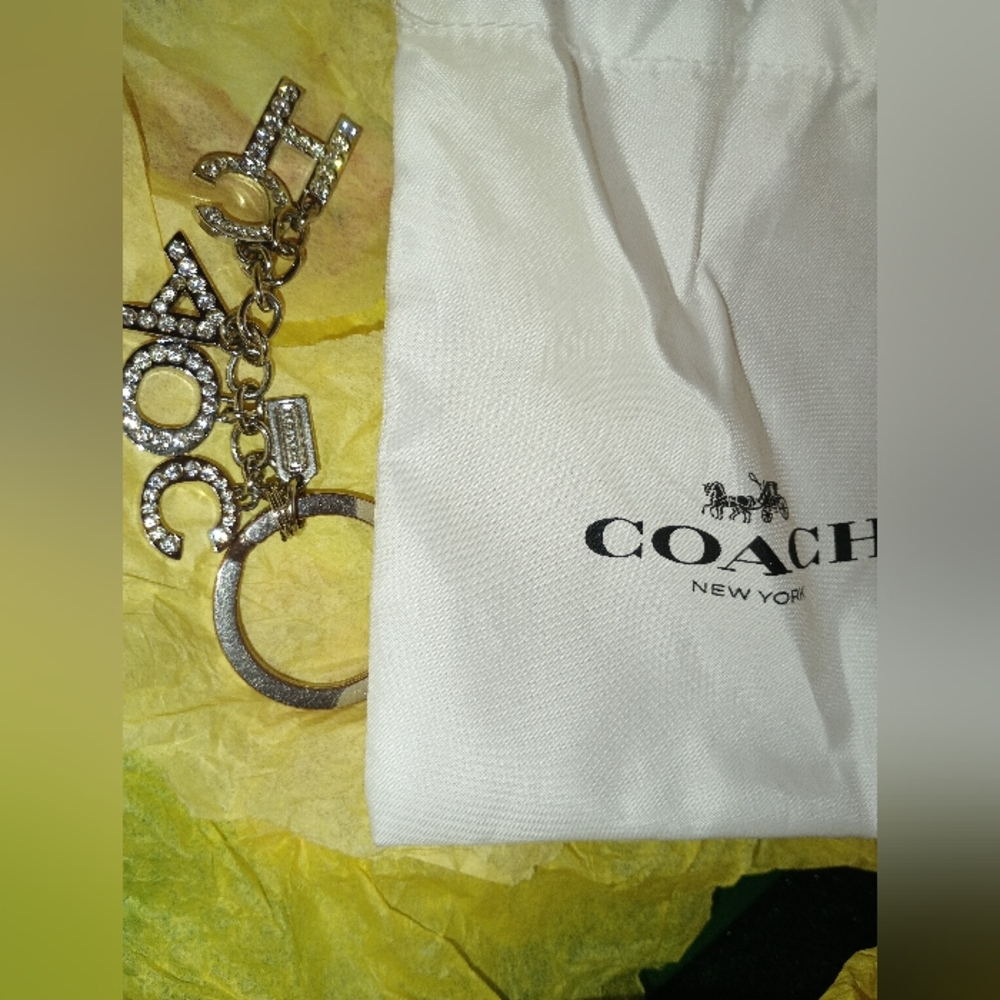 Coach Rare Crystal Pave Silver Rhinestone Keychain - Picture 6 of 16